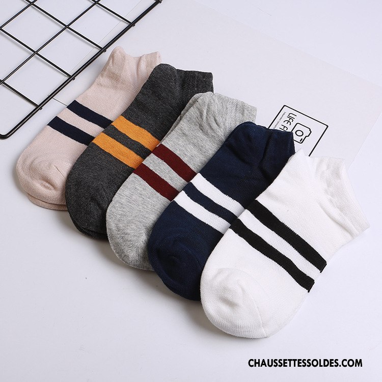 Chaussette Basse Homme Le Nouveau Légère 100% Coton Chaussette Courte L'automne Hiver Blanc Clair