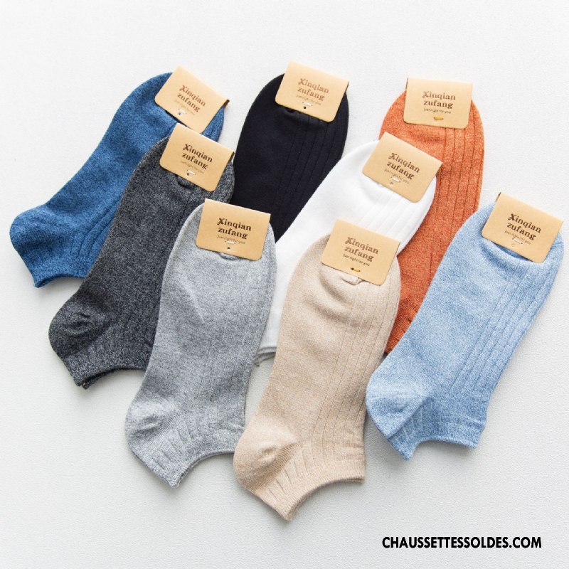 Chaussette Basse Homme Le Nouveau Renforcé 100% Coton Yarn Anti-odeur Chaussette Courte Multicolore
