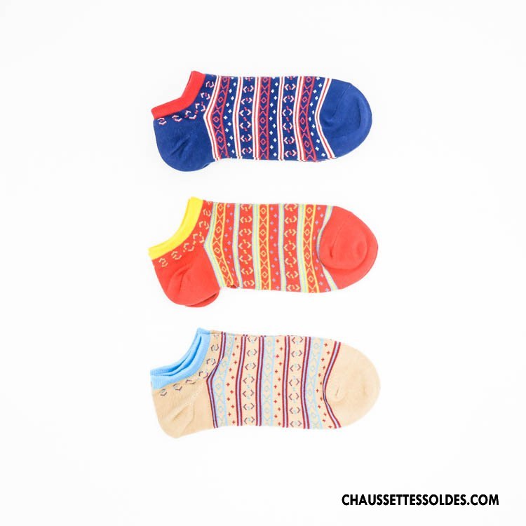 Chaussette Basse Homme Le Nouveau Style National Style Chaud Printemps Été Chaussette Basse Coupée Coloré