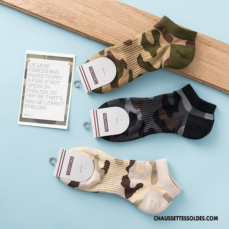 Chaussette Basse Homme Livraison Gratuite Camouflage Chaussette Basse Coupée Serviette Manuel Yarn Vert