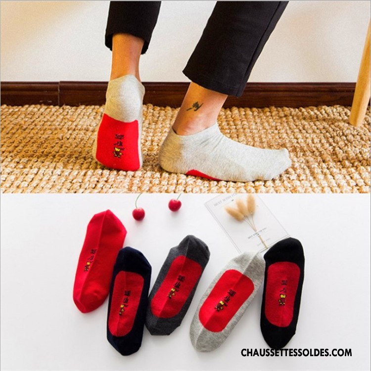 Chaussette Basse Homme Livraison Gratuite Matelassé Petit Gros Chaussette Basse Coupée Chaussettes En Coton Rouge
