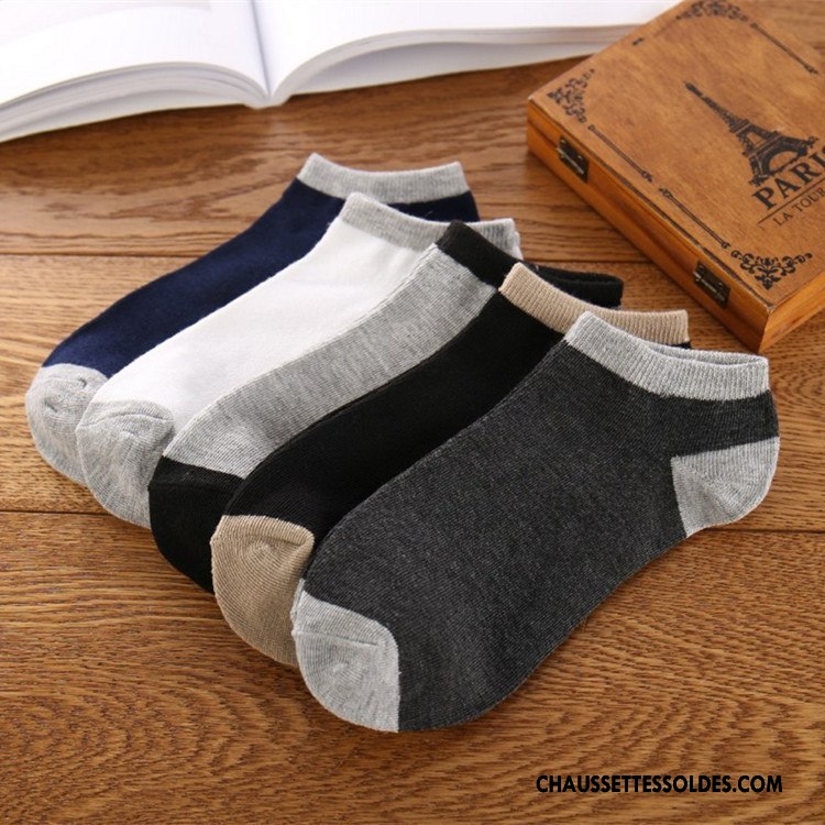 Chaussette Basse Homme Matelassé Été Chaussette Basse Coupée Mouvement Printemps Chaussette Courte Pure Gris Clair Foncé