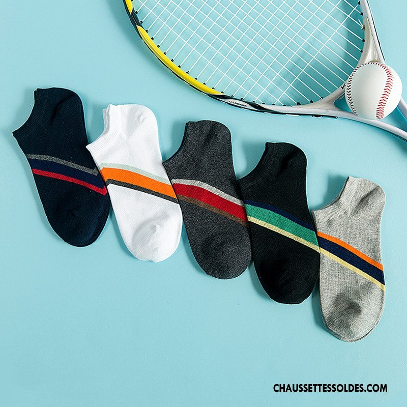 Chaussette Basse Homme Printemps Chaussette Basse Coupée Casual 100% Coton Chaussettes En Coton Bien Bleu
