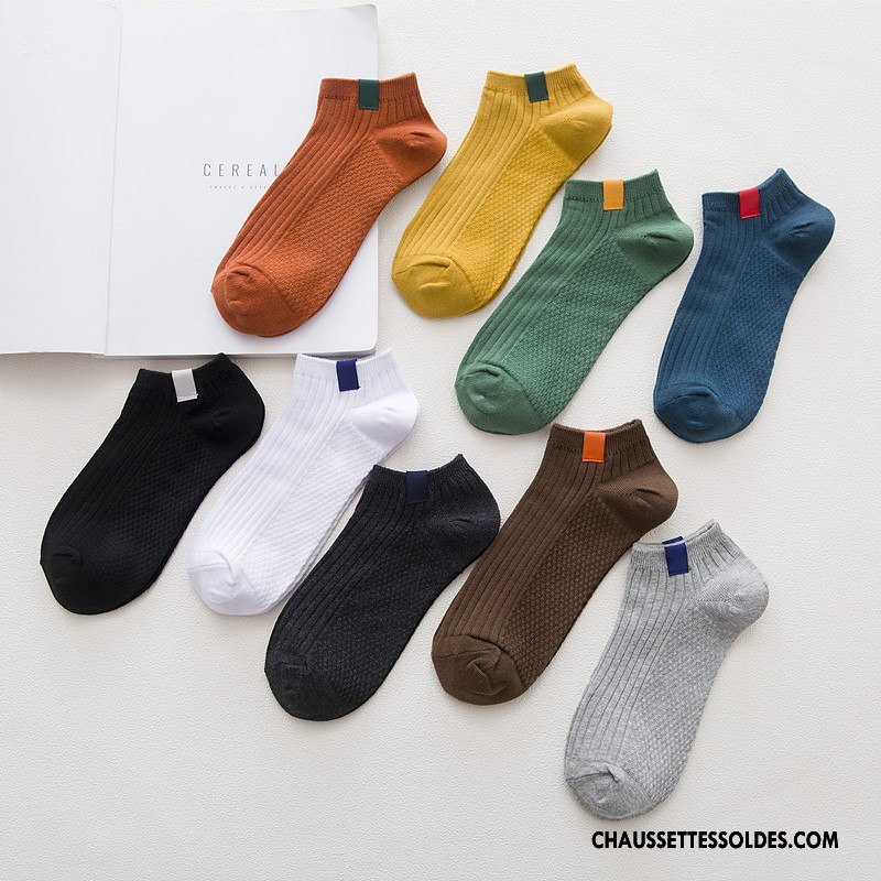 Chaussette Basse Homme Rétro 100% Coton Coton Bio Chaussette Basse Coupée Gris Clair