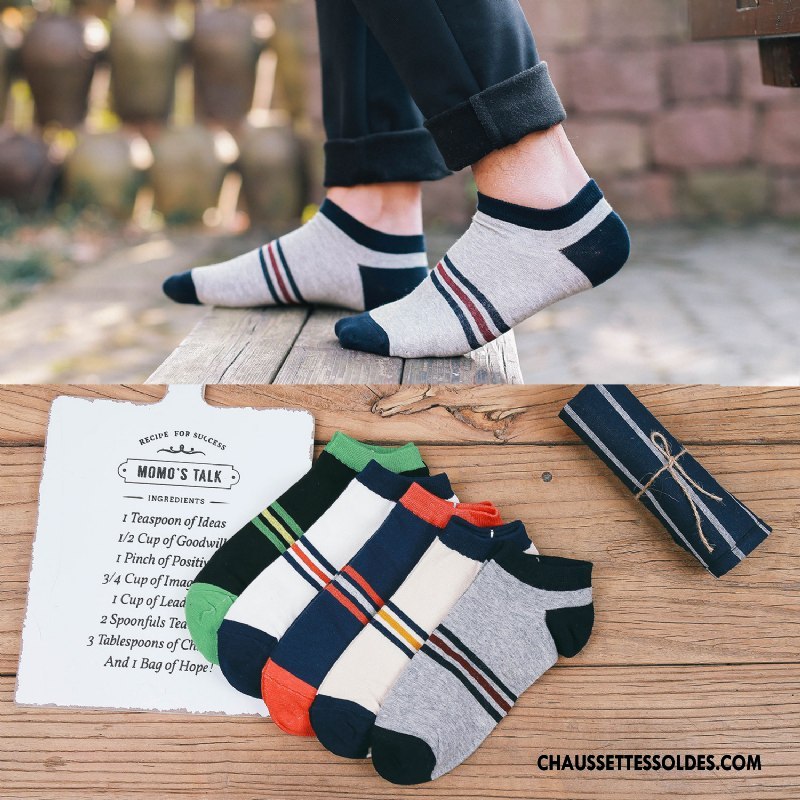 Chaussette Basse Homme Été Printemps Invisible Le Nouveau Chaussette Basse Coupée Chaussette Courte Coloré Gris Clair