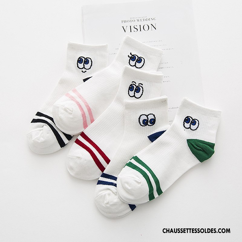 Chaussettes Courtes Femme 100% Coton Dame Art Nouvelles Arrivées Charmant Style Chaud Blanc