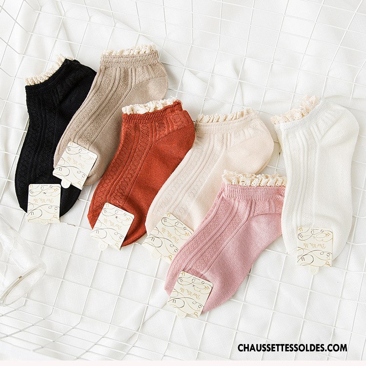 Chaussettes Courtes Femme 100% Coton Fleurs Été Coton Bio Nouvelles Arrivées Printemps Blanc