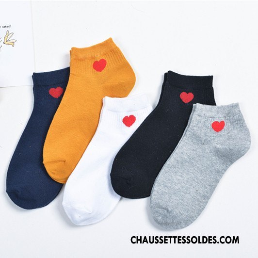 Chaussettes Courtes Femme Amour Basse Vent D'université Dame Petit Chaussette Basse Coupée Blanc Clair