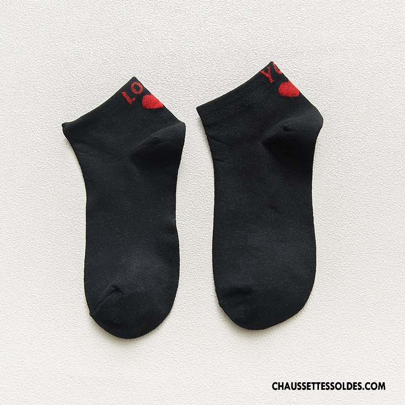 Chaussettes Courtes Femme Amour Nouvelles Arrivées Art Lettre Élève Basse Noir Clair