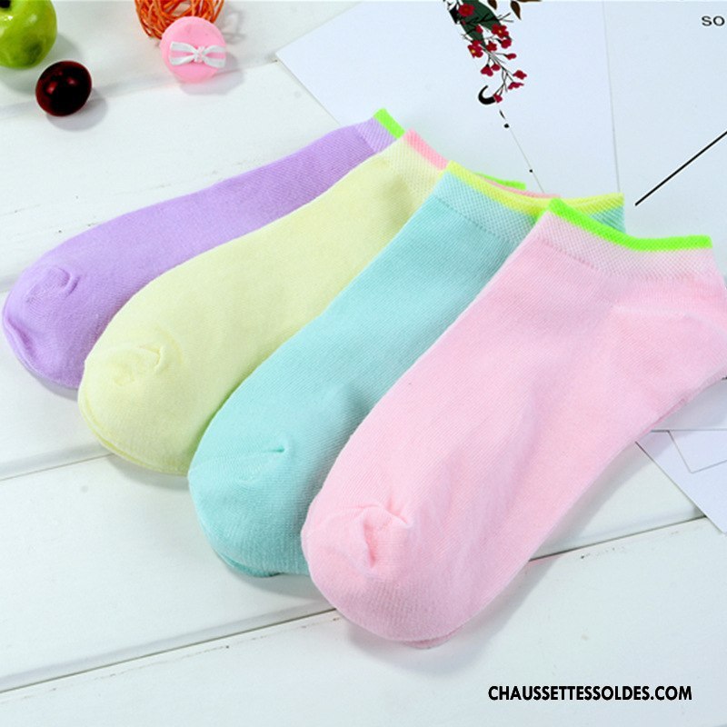 Chaussettes Courtes Femme Basse Chaussette Basse Coupée Casual Invisible Dame Chaussette Courte Couleurs De Bonbons Pure Or Clair