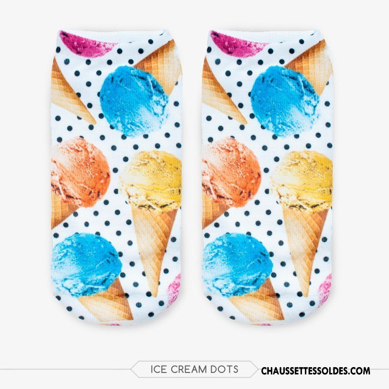 Chaussettes Courtes Femme Charmant Chaussette Basse Coupée Adulte Modèles Féminins Dessin Animé Invisible Impression Blanc Clair