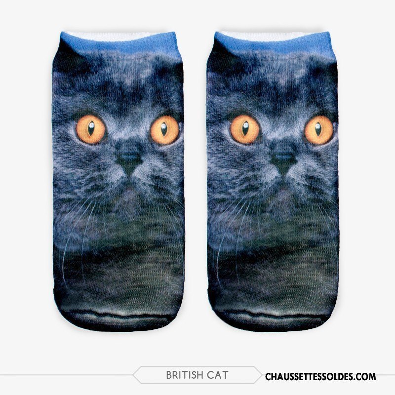 Chaussettes Courtes Femme Chat Chaussette Courte Chaussette Basse Coupée Modèles Féminins Adulte Le Nouveau Impression Bleu