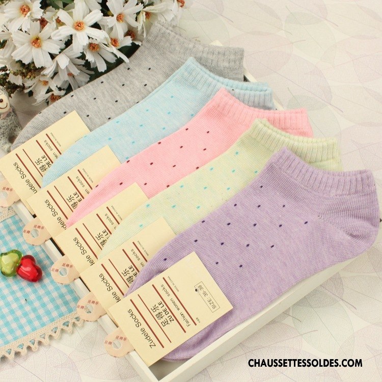 Chaussettes Courtes Femme Chaussette Basse Coupée 100% Coton Mince Été Violet