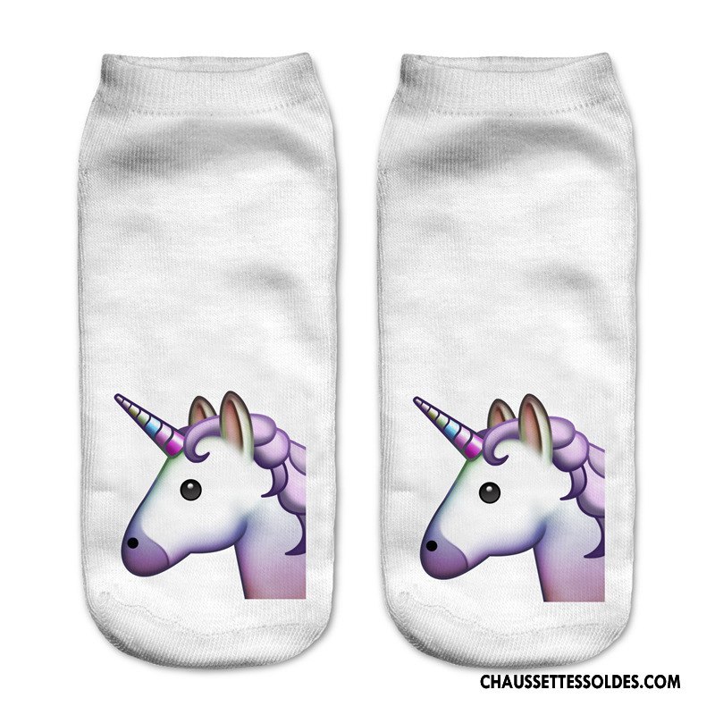 Chaussettes Courtes Femme Chaussette Basse Coupée Invisible Europe Style Chaud Chaussette Courte Impression Blanc
