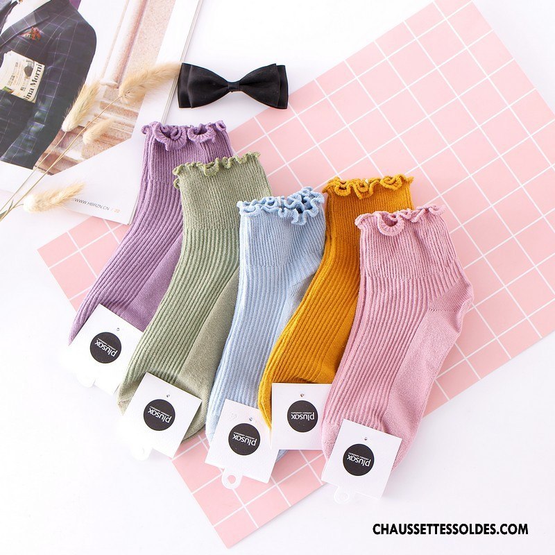Chaussettes Courtes Femme Chaussette Basse Coupée Printemps Enceintes Été Bois Chaussettes En Coton Pure Rouge Rose