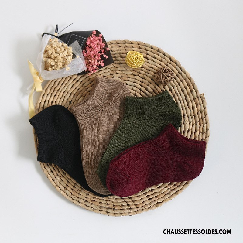 Chaussettes Courtes Femme Chaussette Basse Coupée Tous Les Assortis 100% Coton Le Nouveau Dame Coton Bio Bordeaux