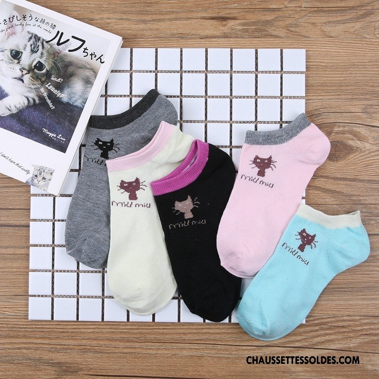 Chaussettes Courtes Femme Chaussette Basse Coupée Ultra Petit Bleu Rose