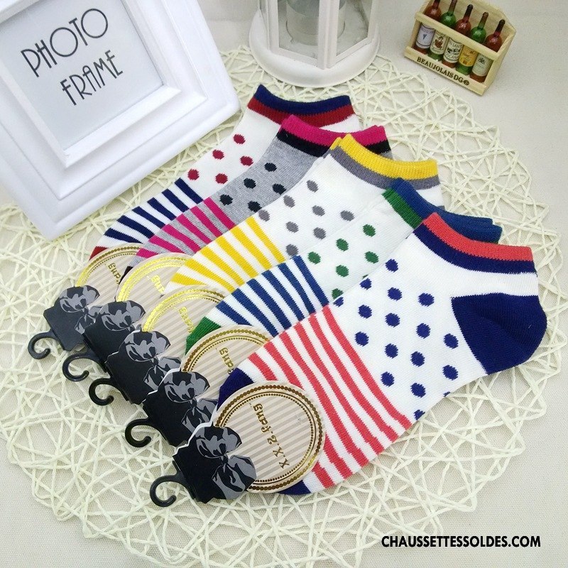 Chaussettes Courtes Femme Chaussettes En Coton Petit Bien Tous Les Assortis Chaussette Basse Coupée Dame Couleurs De Bonbons Couleur De Contraste Coloré