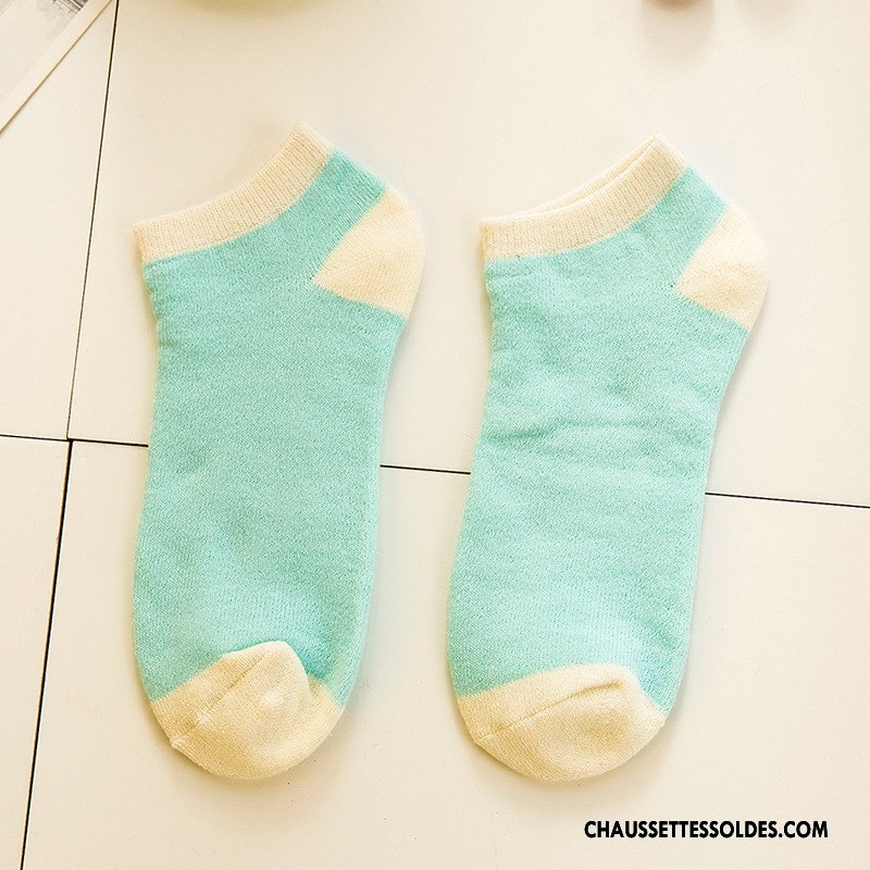 Chaussettes Courtes Femme Dame Terry Casual 100% Coton Thermiques Plus De Velours Pure Vert Clair