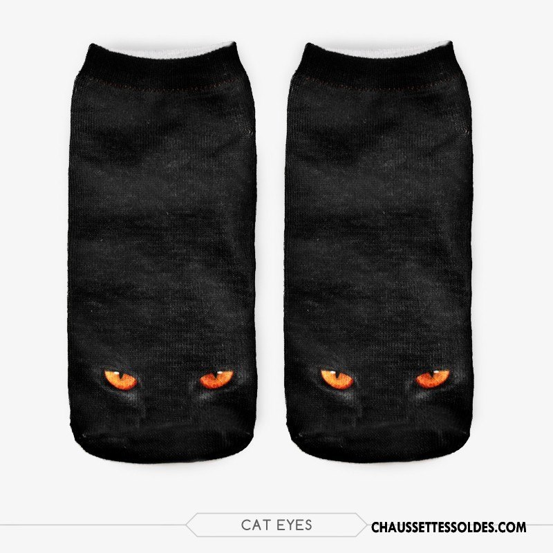 Chaussettes Courtes Femme Invisible Adulte Désign Chaussette Basse Coupée Le Nouveau Mouvement Impression Noir Clair