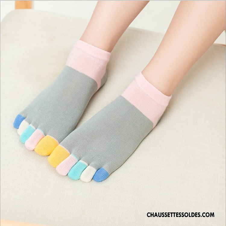 Chaussettes Courtes Femme L'automne Absorber La Sueur Matelassé Anti-odeur Printemps 100% Coton Pure Gris