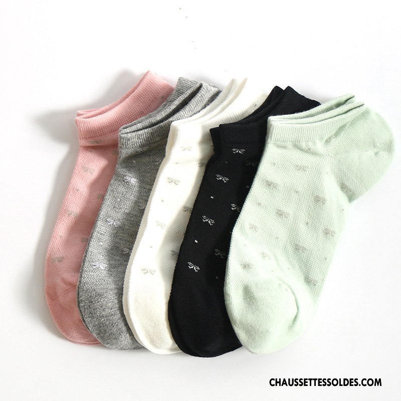 Chaussettes Courtes Femme L'automne Chaussette Basse Coupée Dame Invisible 100% Coton Antidérapant Pure Bleu Clair