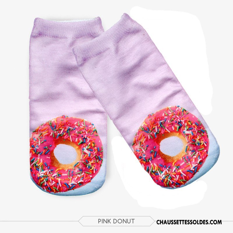 Chaussettes Courtes Femme Le Nouveau Modèles Féminins Adulte Chaussette Courte Chaussette Basse Coupée Impression Violet Rose
