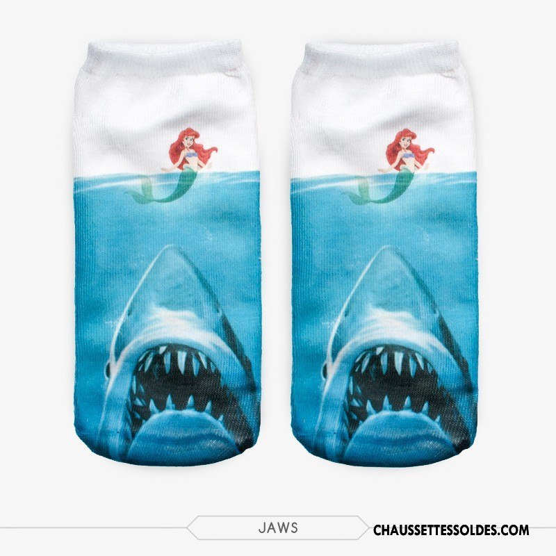 Chaussettes Courtes Femme Le Nouveau Modèles Féminins Chaussette Basse Coupée Adulte Invisible Chaussette Courte Impression Bleu Clair