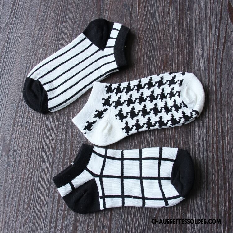 Chaussettes Courtes Femme Le Nouveau Style Chaud Chaussette Basse Coupée 100% Coton Swallow Cerveau Été Blanc