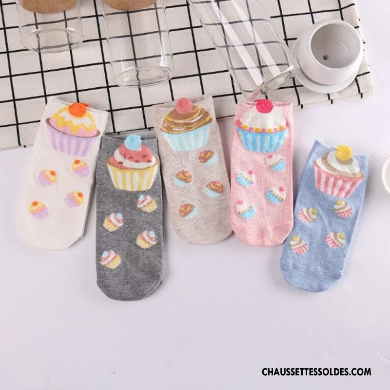 Chaussettes Courtes Femme Le Nouveau Tous Les Assortis Printemps Charmant Chaussette Basse Coupée Frais Gris