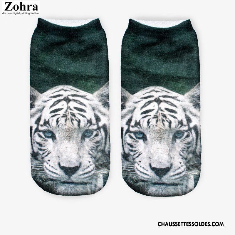 Chaussettes Courtes Femme Modèles Féminins Chaussette Courte Tigre Chaussette Basse Coupée Adulte Le Nouveau Impression Vert