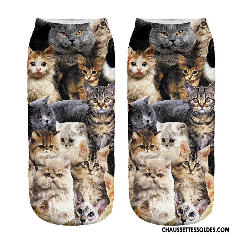 Chaussettes Courtes Femme Mouvement Chaussette Basse Coupée Le Nouveau Adulte Désign Invisible Impression Clair