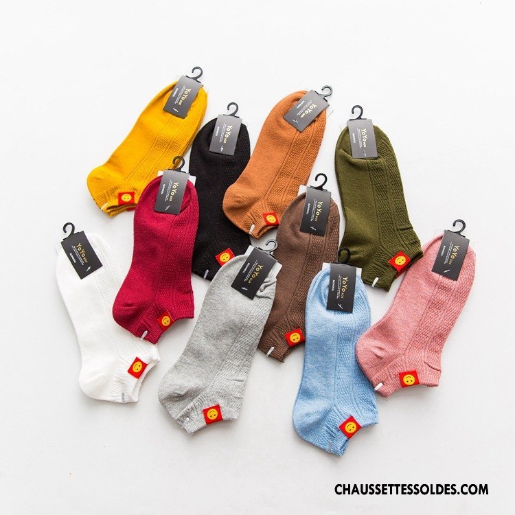 Chaussettes Courtes Femme Souriant Printemps 100% Coton Le Nouveau Chaussette Courte Dame Bleu