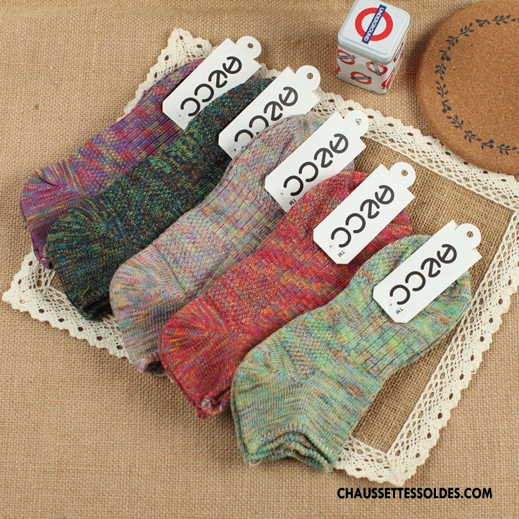 Chaussettes Courtes Femme Style Chaud Style National Chaussette Basse Coupée Le Nouveau Pure Coloré