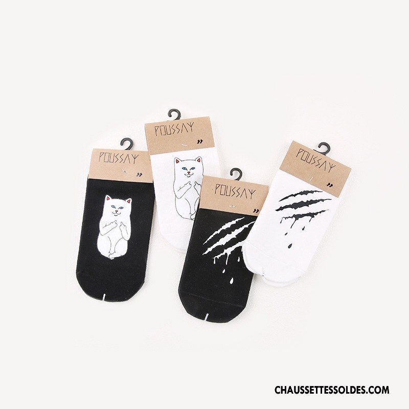 Chaussettes Courtes Femme Été Dame Nouvelles Arrivées Créateur De Tendances Simple Coton Bio Blanc Noir Clair