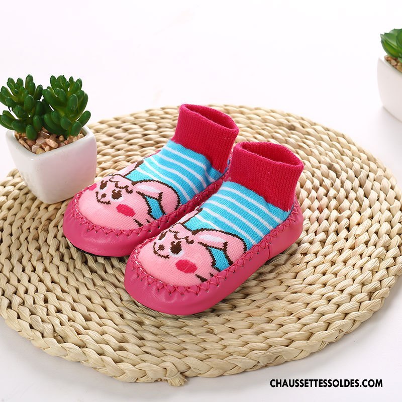 Chaussettes Courtes Fille Antidérapant Chaussette Basse Coupée Bébé Cuir Renforcé L'automne Bordeaux