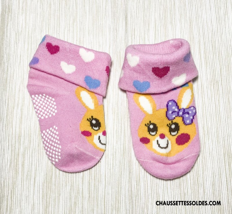 Chaussettes Courtes Fille Antidérapant Dessin Animé Enfant Charmant Coton Bio Le Nouveau Violet