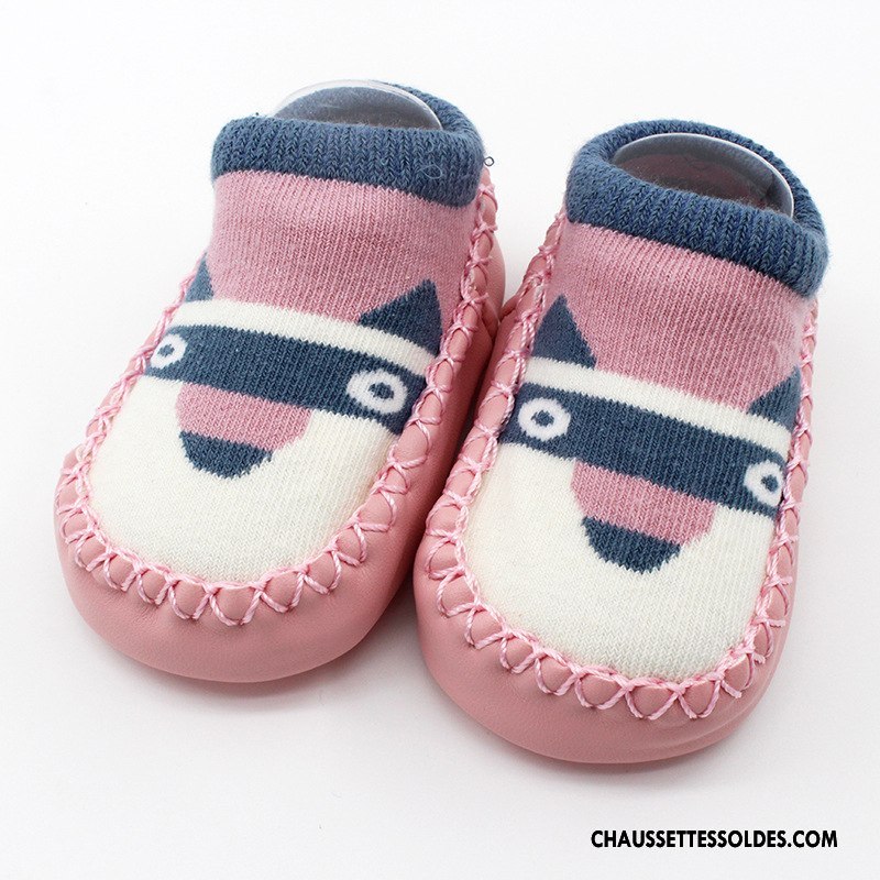 Chaussettes Courtes Fille Bébé Antidérapant Papillon Enfant Le Nouveau Femme Rose