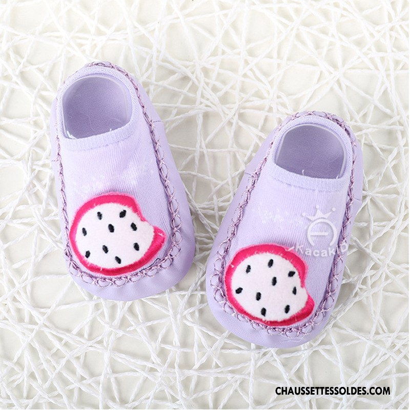 Chaussettes Courtes Fille Bébé Chaussures De Skate Antidérapant L'automne Printemps Enfant Violet