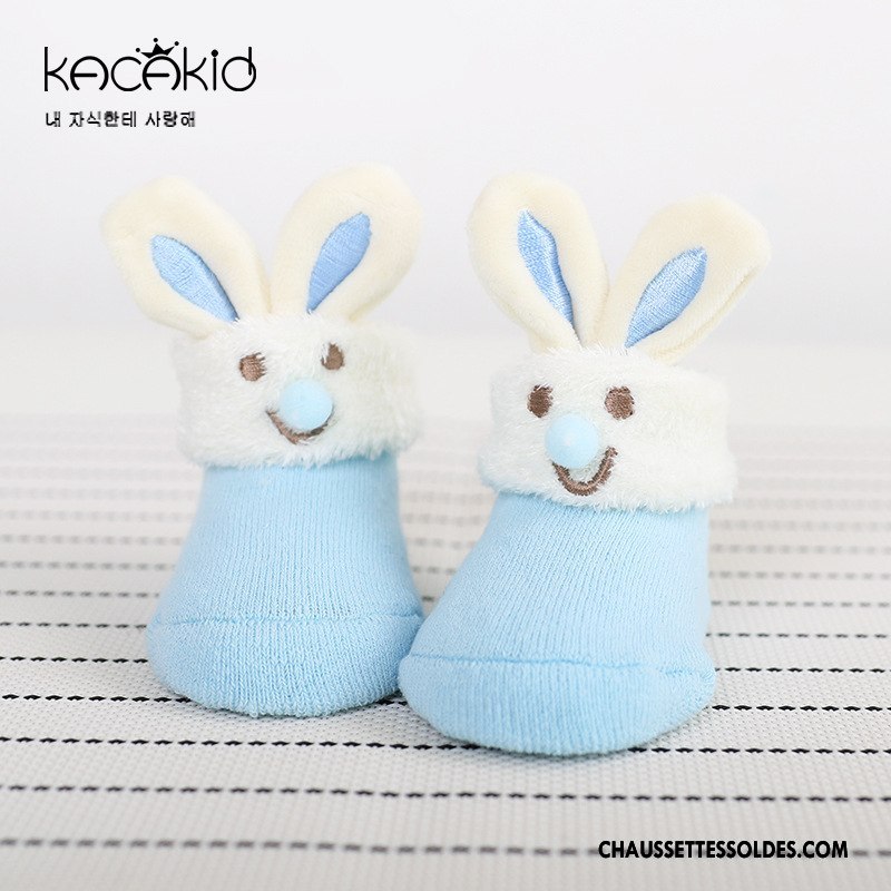 Chaussettes Courtes Fille Bébé Homme Enfant L'automne Terry Petit Bleu