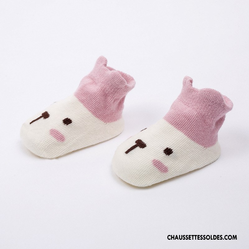 Chaussettes Courtes Fille Bébé Le Nouveau Chaussette Basse Coupée Beige Dimensionnel Antidérapant Couleurs Mixtes Blanc