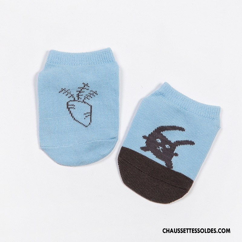 Chaussettes Courtes Fille Chaussette Courte Antidérapant Bébé Chaussette Basse Coupée Le Nouveau Été Bleu