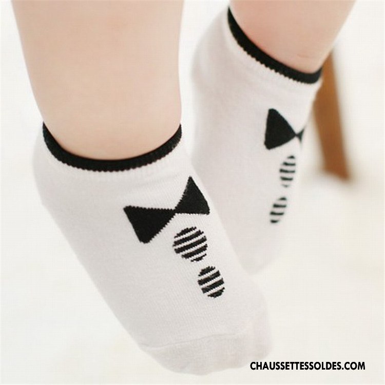 Chaussettes Courtes Fille Cravate Homme Femme Invisible Chaussette Basse Coupée 100% Coton Blanc Noir