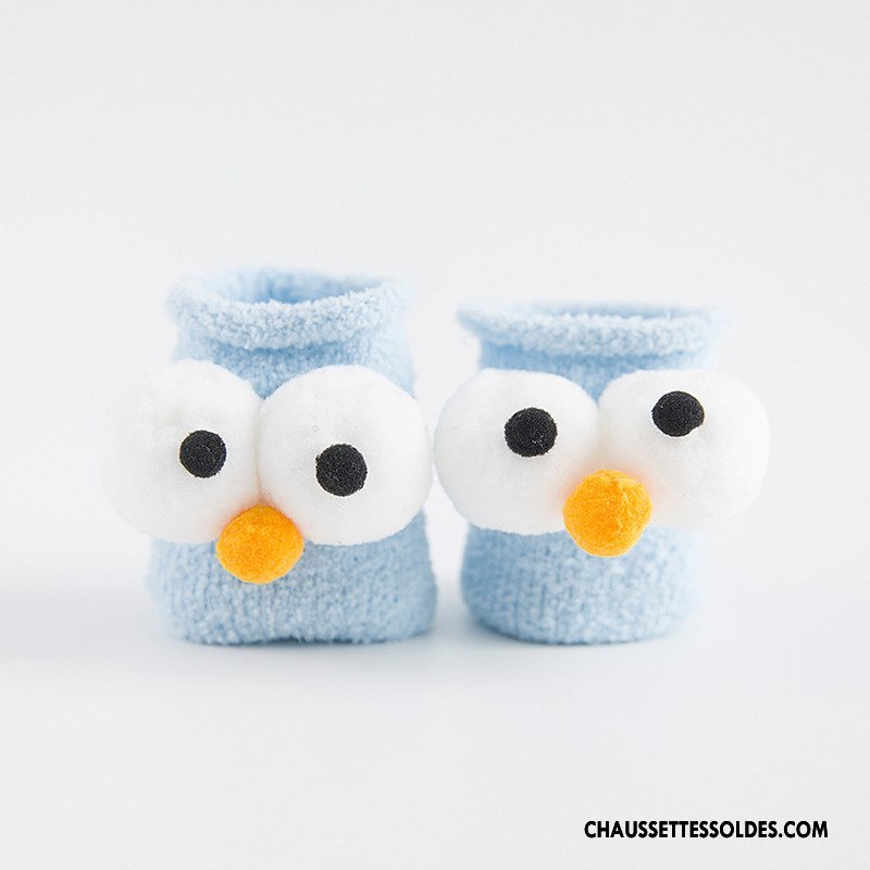 Chaussettes Courtes Fille Créatif Matelassé Gros Enfant Thermiques Œil Bleu