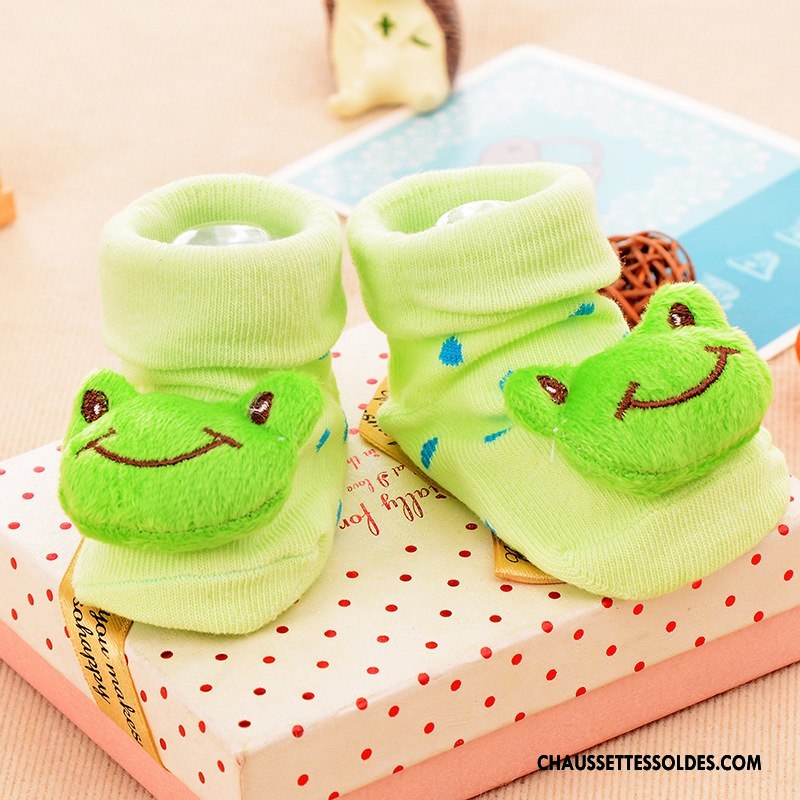 Chaussettes Courtes Fille Dessin Animé Dimensionnel Enfant Nouveau Bébé 100% Coton Vert