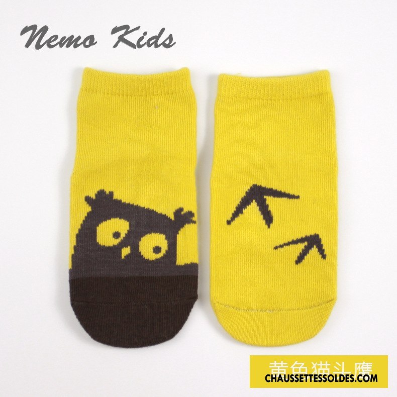 Chaussettes Courtes Fille Dessin Animé Enfant Asymétrie Antidérapant Bébé Matelassé Or