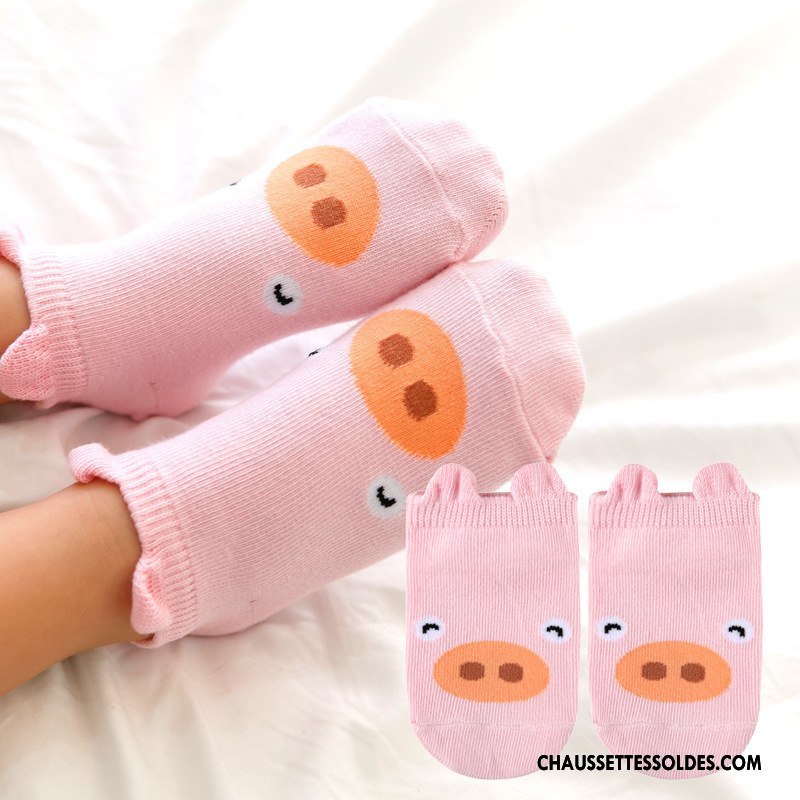 Chaussettes Courtes Fille Dessin Animé Le Nouveau Tous Les Assortis Femme Homme Chaussettes En Coton Rose