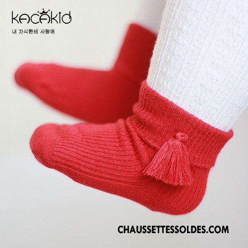 Chaussettes Courtes Fille Doux Le Nouveau Bébé Enfant Princesse Chaussette Courte Rouge