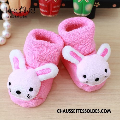 Chaussettes Courtes Fille Enfant Bébé Dimensionnel Hiver Terry Nouveau Rose