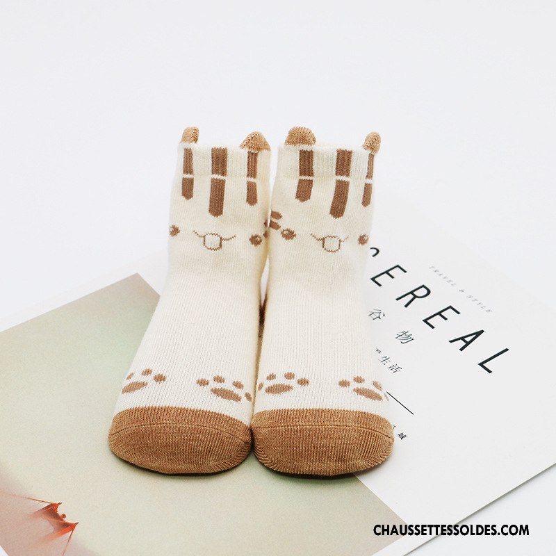 Chaussettes Courtes Fille Enfant Chaussettes En Coton Bébé Dessin Animé Kaki Renforcé